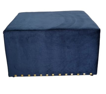 Puff terciopelo azul